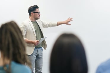 Instructor in front of class